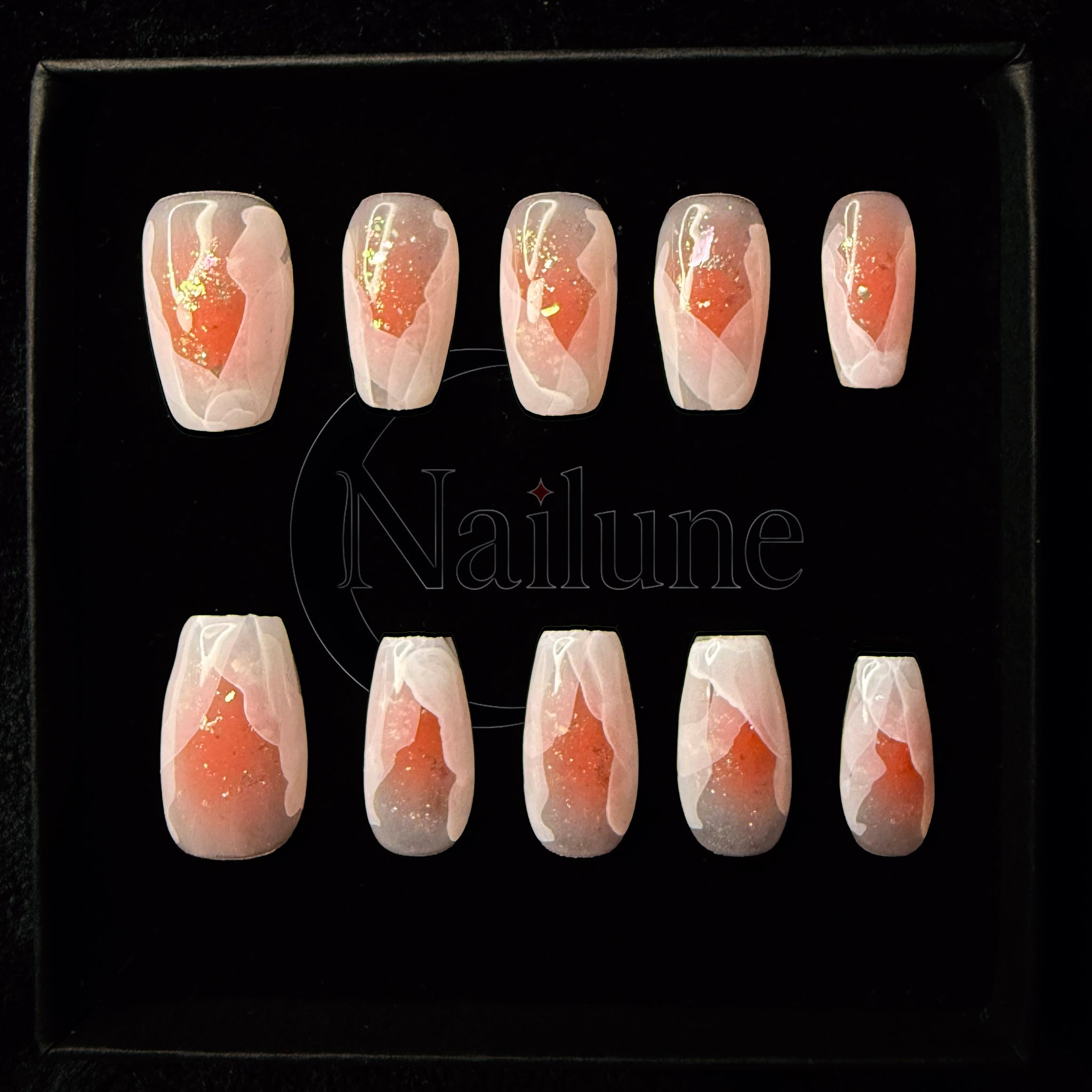 Faux-ongles Cercueil press on Roséveil Blanc Brillant