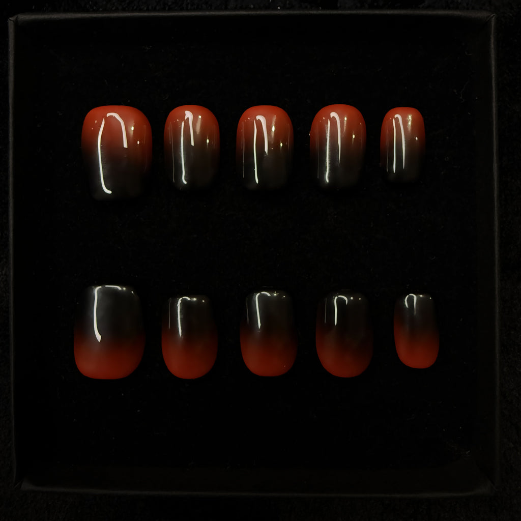 Faux-ongles Carré press on Black Cherry Rouge Brillant