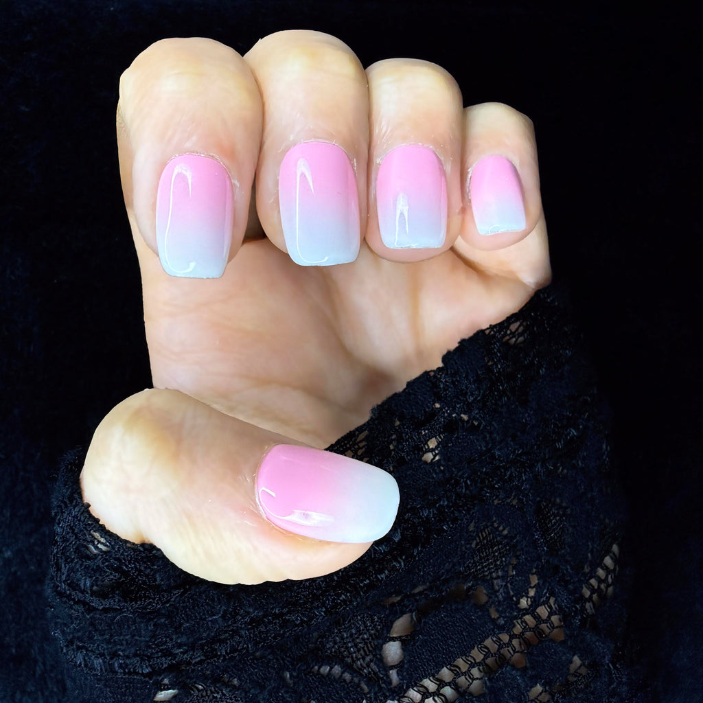 Faux-ongles Carré press on Rosy Cloud Rose Brillant