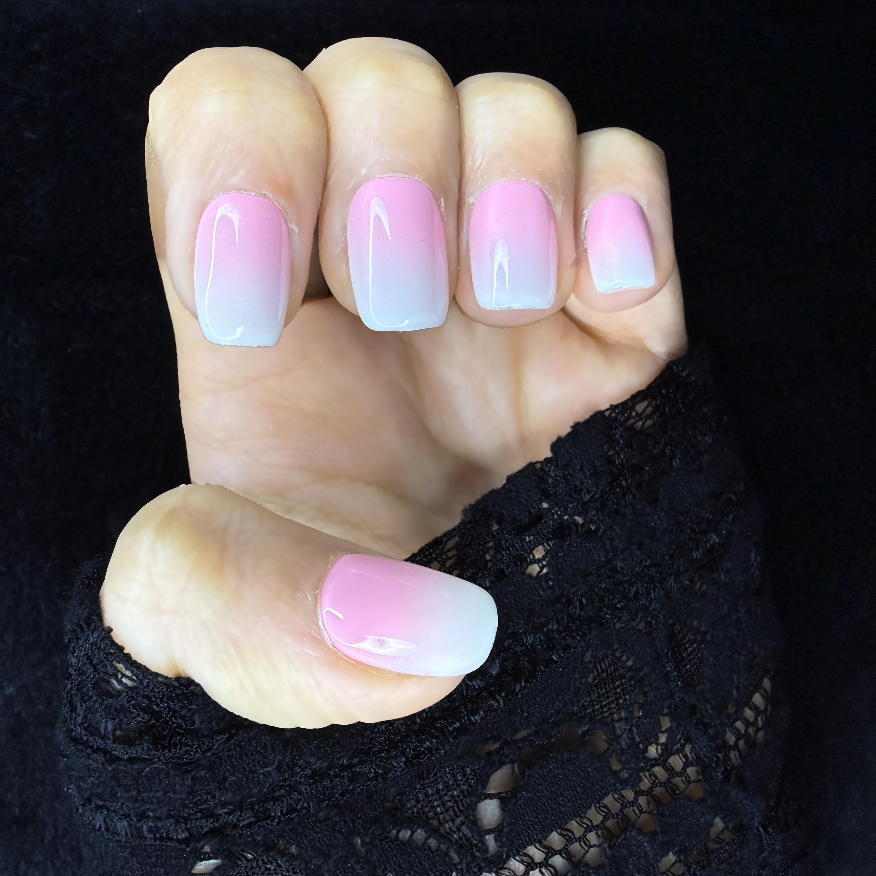 Faux-ongles Carré press on Rosy Cloud Rose Brillant